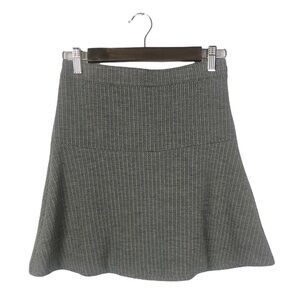 Loft Black & White Printed Knit Trumpet Mini Skirt 00P